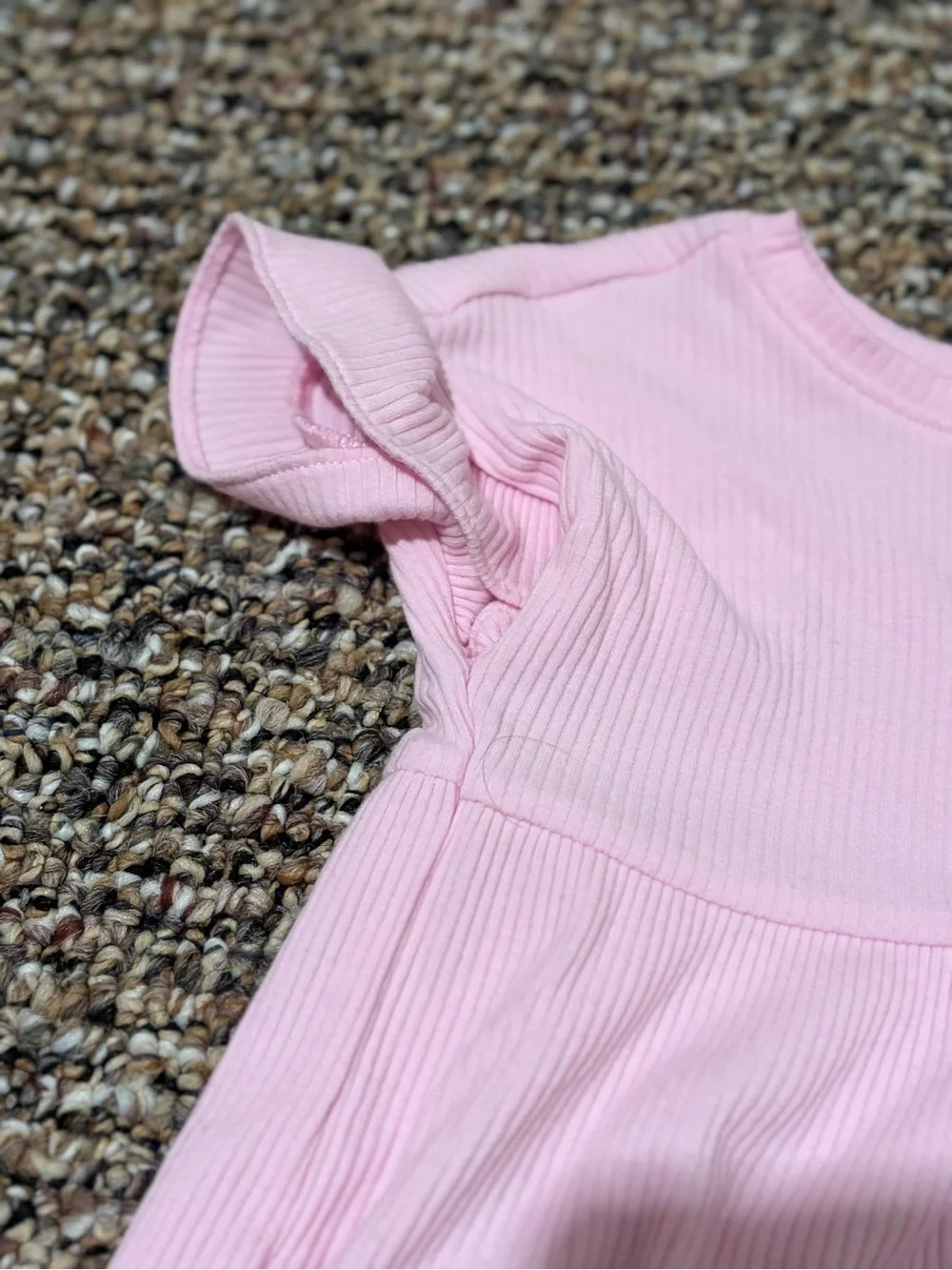 Old Navy Light Pink Ribbed Flutter Sleeve Tee